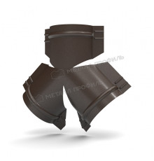Y-образный тройник для круглого конька R110 Металл Профиль VALORI DarkBrown Темно-коричневый 0,5 мм.