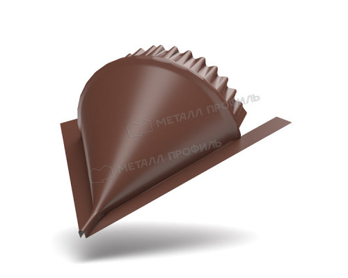 Заглушка конька круглого конусная ПЭ RAL 8017 Коричневый шоколад 0,5 мм.