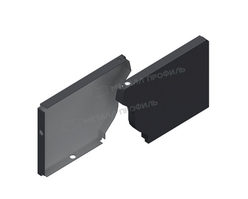 Заглушка желоба правая Металл Профиль Foramina Freeze QUADRO 120/76 RAL 7024 Серый графит
