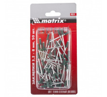 Заклепки 3,2 х 8 мм RAL 6005, темно-зеленые, 50 шт Matrix