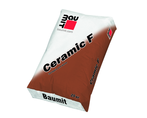 Затирка цементная полусухая для камня Baumit Ceramic F антрацитово-серый 25 кг.
