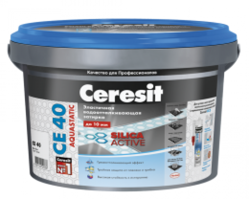 Затирка эластичная водоотталкивающая CE 40 Aquastatic мята №64 2кг., до 10мм., Ceresit