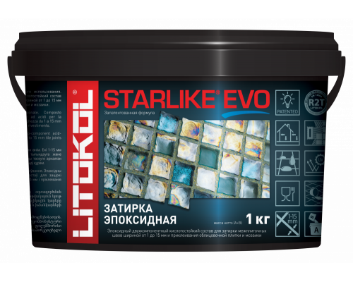 Затирка эпоксидная двухкомпонентная litokol Starlike EVO S.240 Moka 1 кг.