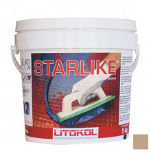 Затирка эпоксидная Litochrom Starlike C.490 Tortora / Серо-Бежевый 5 кг. Litokol