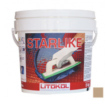 Затирка эпоксидная Litochrom Starlike C.490 Tortora / Серо-Бежевый 5 кг. Litokol