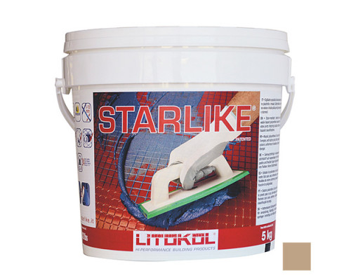 Затирка эпоксидная Litochrom Starlike C.490 Tortora / Серо-Бежевый 5 кг. Litokol