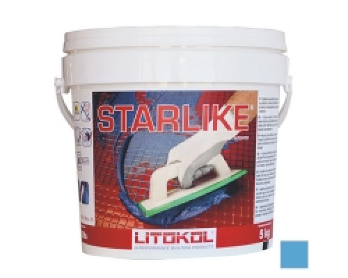 Затирка эпоксидная Litochrom Starlike C.530 Azzurro Pastello / Голубой пастельный 5 кг., Litokol