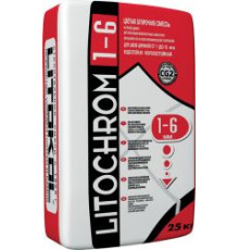 Затирочная смесь для межплиточных швов Литохром / Litochrom 1-6 C.00 белая 25 кг. Litokol