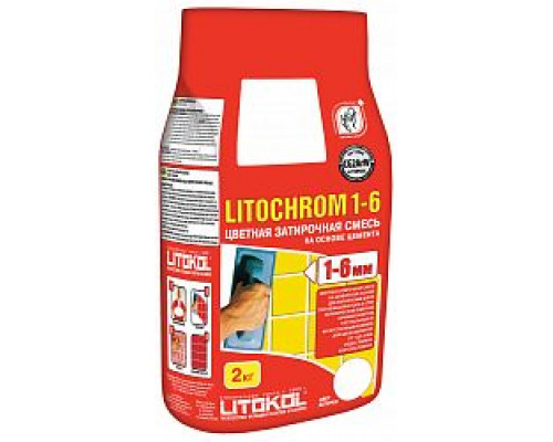 Затирочная смесь для межплиточных швов Литохром / Litochrom 1-6 C.20 светло-серая 2 кг. Litokol