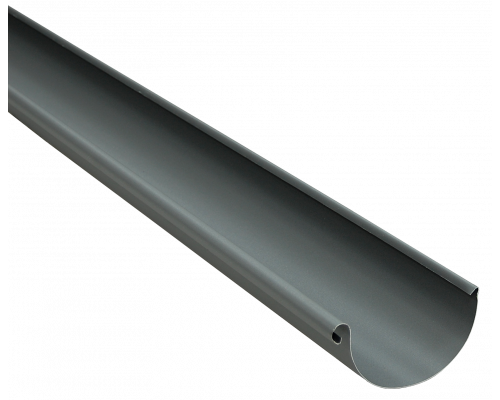 Желоб полукруглый Grand Line 125/90 мм. 3000 мм. Matte PU RAL 7024 Мокрый асфальт